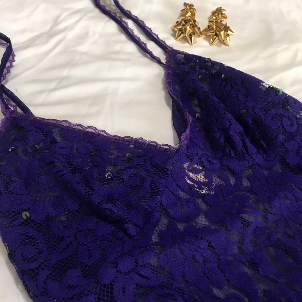 Vintage VS Gold Label Purple Lace Tank Top / Cami